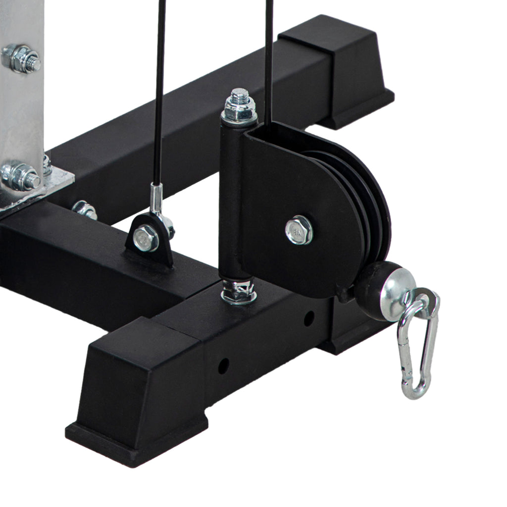 Appareil de musculation double poulie vis à vis crossover, charge libre 2 x 50kg dim. 245L x 85l x 207H cm-7