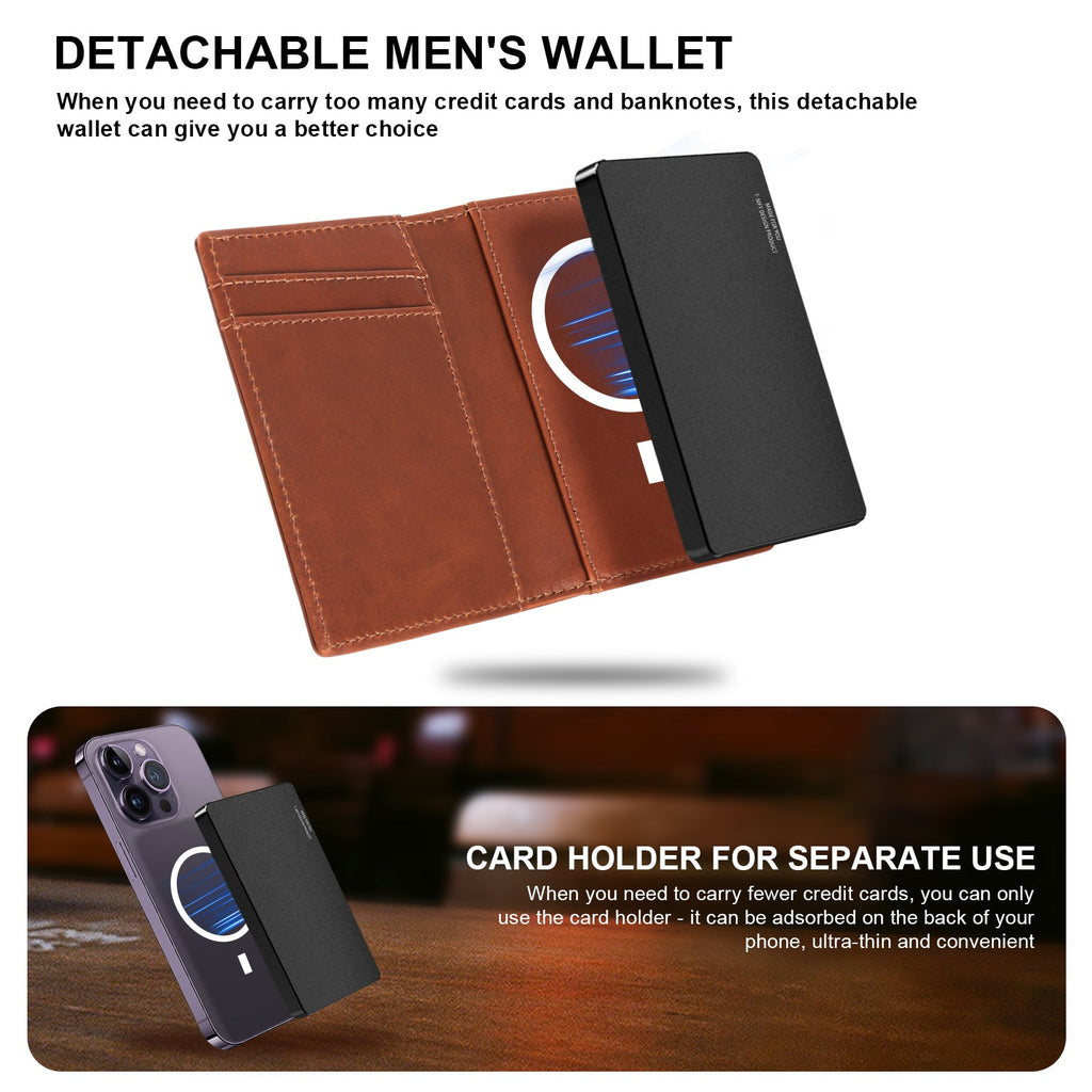 Portefeuille homme TOYFID en aluminium avec étui en cuir véritable, protection RFID et éjection des cartes