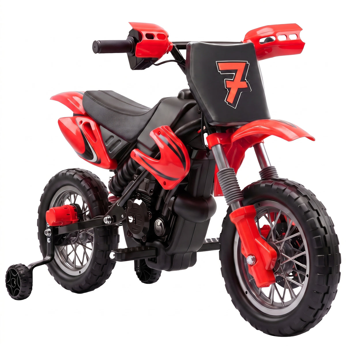 Moto Électrique Enfants 12 V, Vitesse Max 3 Km/h, Batterie au Lithium, Double Moteur, Suspension Arrière, Rouge-0