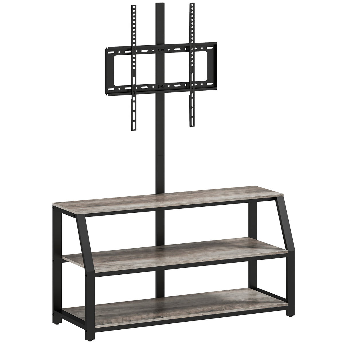 Meuble TV avec support pour téléviseurs jusqu'à 72 pouces, meuble télé avec 2 étagères ouvertes, 110x43x150cm, gris-0