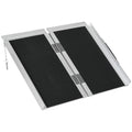 Rampe de Fauteuil Roulant Rampe de Chargement Rampe d'accès antidérapante Pliable avec Bordures de sécurité alu. Noir-0