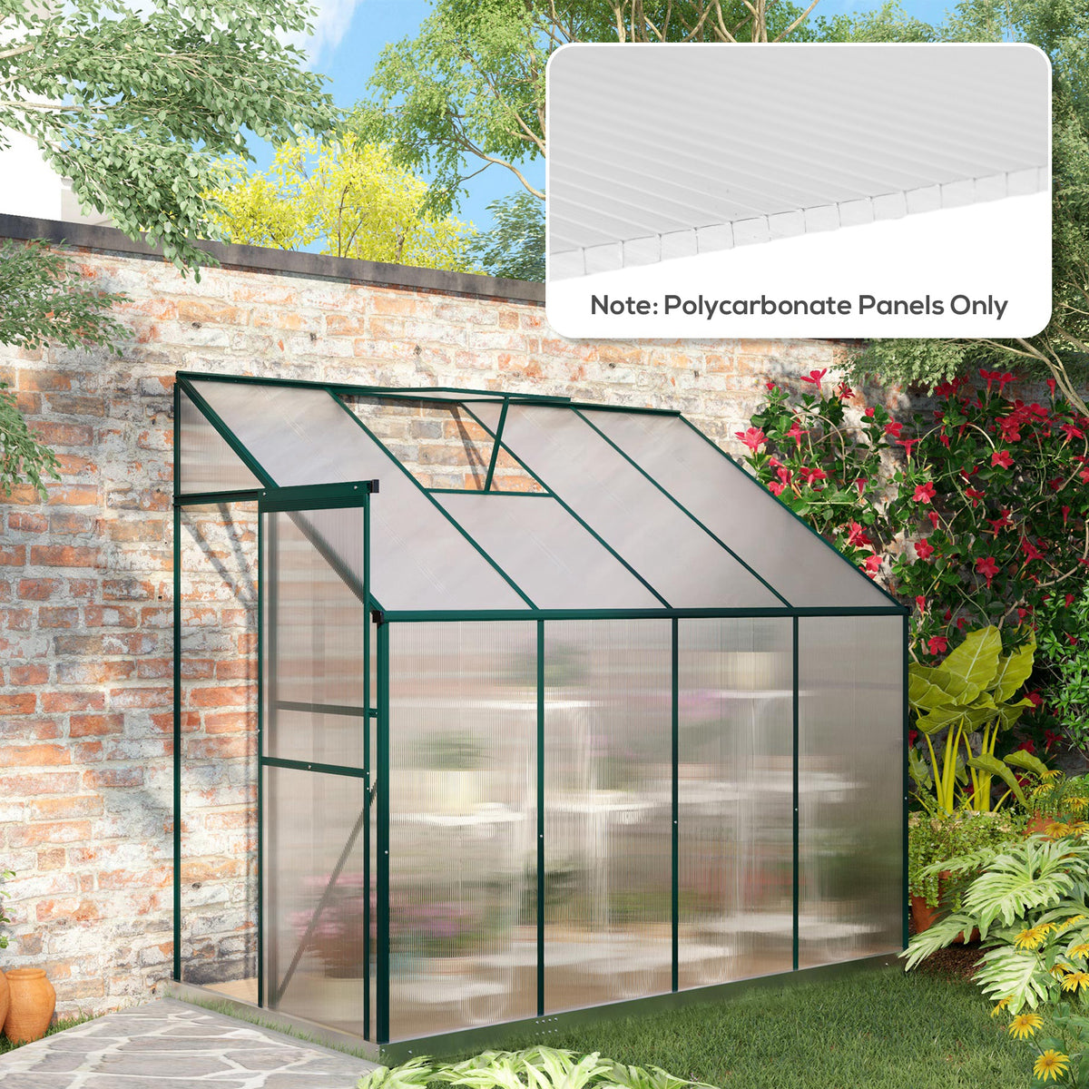 14 panneaux de polycarbonate alvéolaire 4 mm, résistant aux UV, personnalisable, dim. d'un panneau 121L x 61l cm-1
