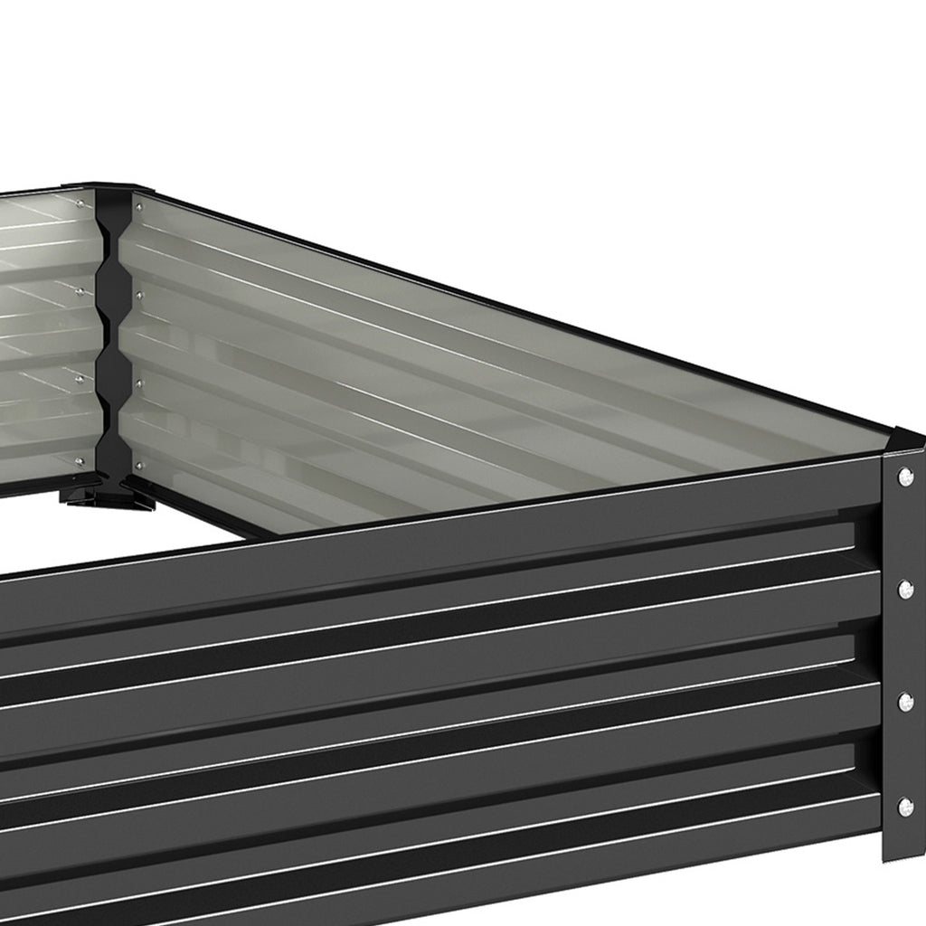 Carré potager de jardin acier galvanisée 120 x 120 x 30 cm gris-9