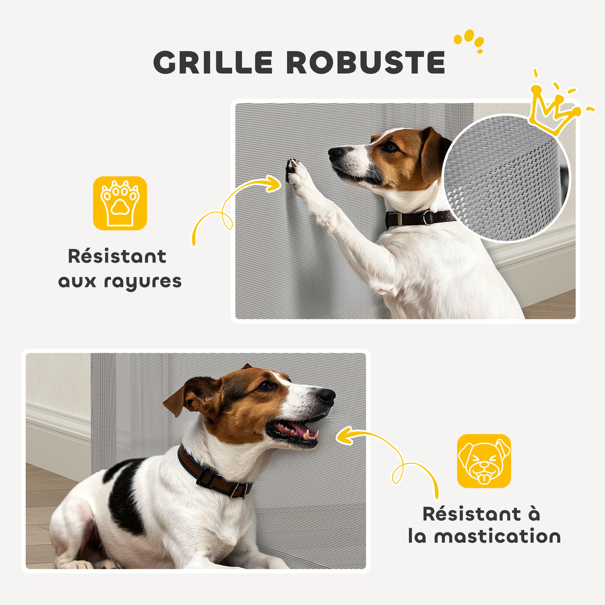 Barrière de sécurité barrière animaux rétractable automatique 1,15L x 0,83H m teslin métal gris-7