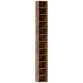 Rangements pour CD et DVD avec 12 compartiments, capacité max. 204 CD, 21 x 20 x 175 cm, brun rustique-0