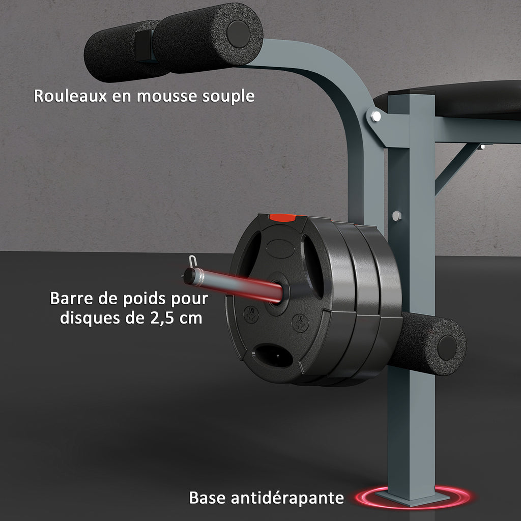 Banc de musculation Fitness banc d'haltérophilie entrainement complet dossier réglable curler-6