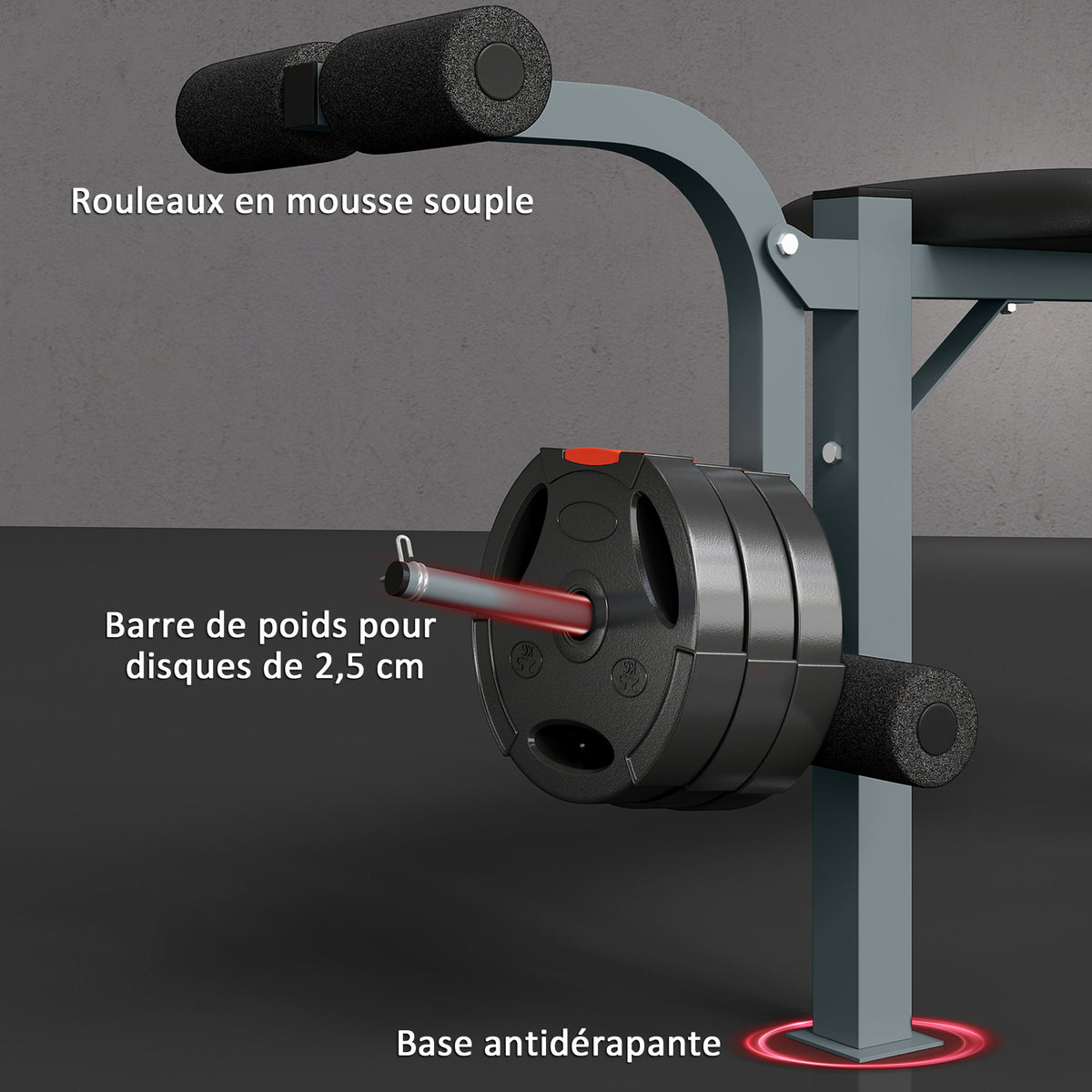 Banc de musculation Fitness banc d'haltérophilie entrainement complet dossier réglable curler-6