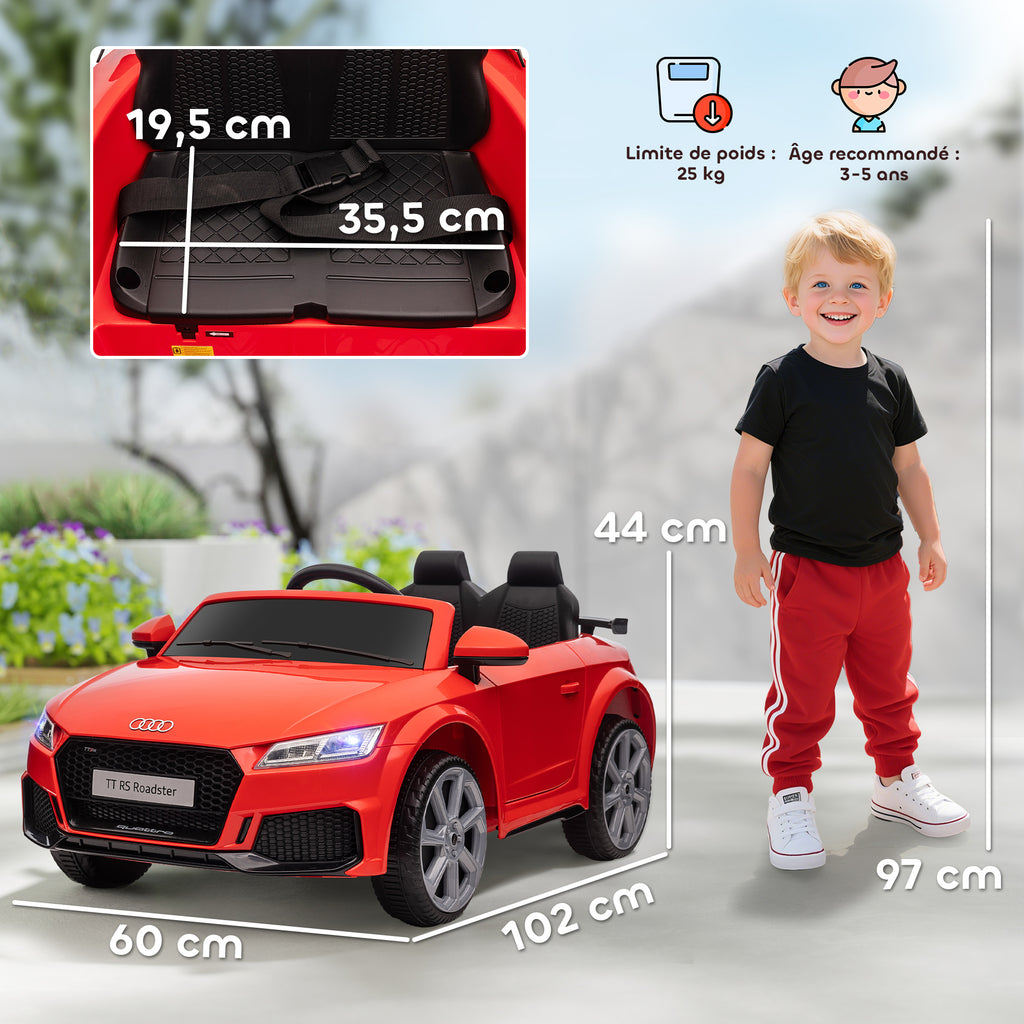 Véhicule électrique Enfant TT RS 12 V 30 W V. Max. 3 Km/h télécommande Effets sonores + Lumineux Rouge-2