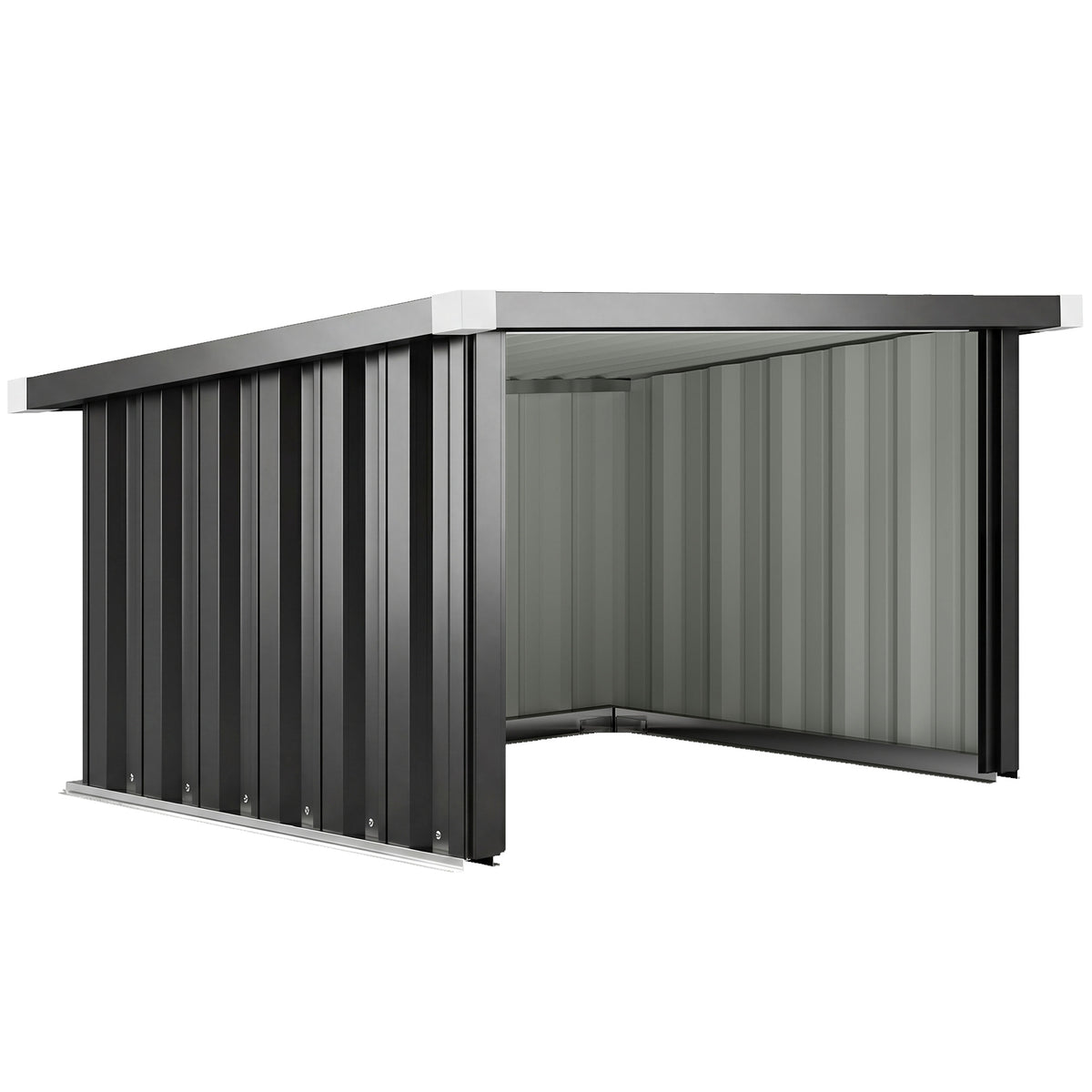 Abri Robot Tondeuse Garage pour Robot Tondeuse avec Toit incliné en acier galvanisé, 108 x 86 x 62,5 cm, gris foncé-0