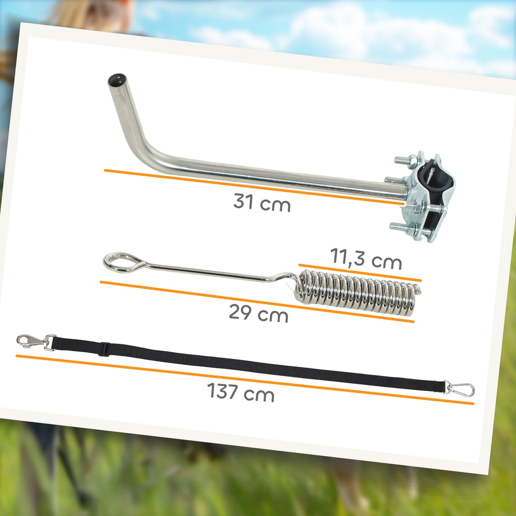Laisse de Vélo pour Chien 180 cm en Inox , Fixation Rapide, Ressort Amortisseur, Sangle Ajustable, Argent-2