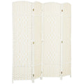 Paravent intérieur en bois 4 panneaux séparateur de pièce pliable pour salon chambre 180 x 180 cm blanc-0