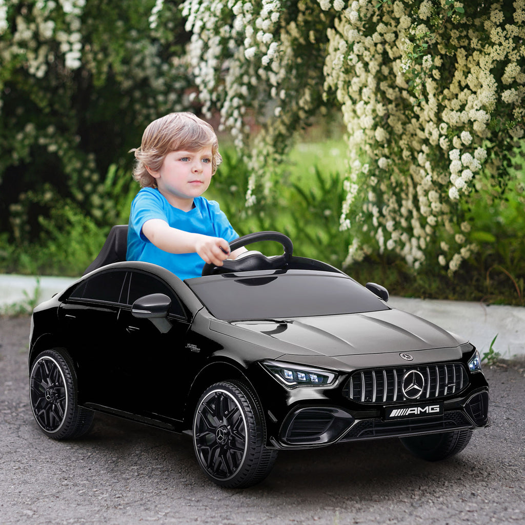 Voiture électrique enfant Mercedes-benz AMG CLA 45, télécommande, vitesse réglable (3-5 km/h), phare LED musique, noir-9