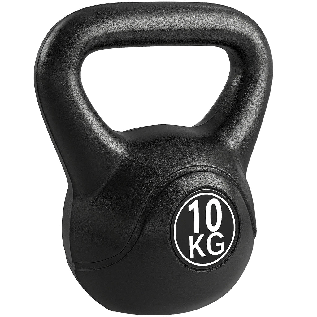 Kettlebell 10 kg, haltère avec poignée ergonomique, haltère à boule, musculation, entraînement, 25 x 19 x 28 cm noir-0
