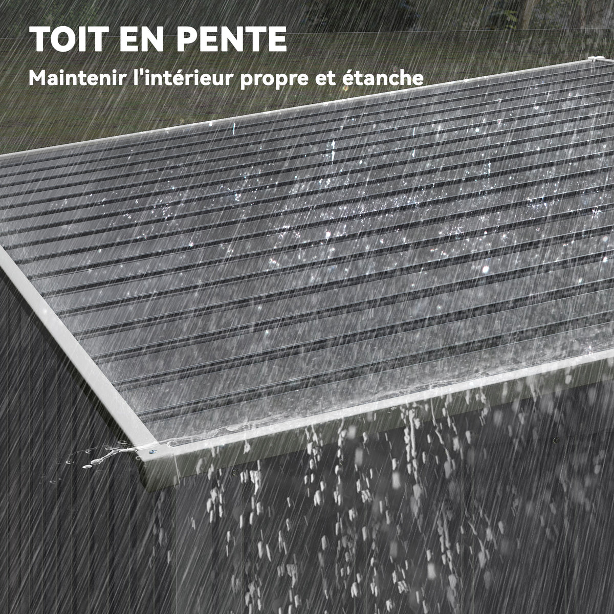 Abri de jardin 2,81 m² avec fondation, abri à outils extérieur adossé en acier galvanisé, 154x206,5x181cm, gris foncé-6