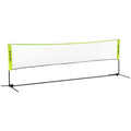 Filet de badminton, filet portable, hauteur ajustable 107-155 cm, avec sac de transport, cadre métallique, noir, jaune-0