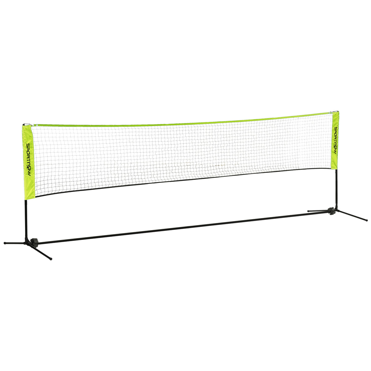 Filet de badminton, filet portable, hauteur ajustable 107-155 cm, avec sac de transport, cadre métallique, noir, jaune-0