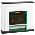 Cheminée électrique 1800W, fausse cheminée décorative lumières LED RGB, effet flamme, manteau, 105 x 27 x 97 cm, noir-0