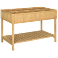 Jardinière sur Pieds carré Potager avec étagère 110L x 46l x 76H cm 8 Compartiments & Inserts d'irrigation-0