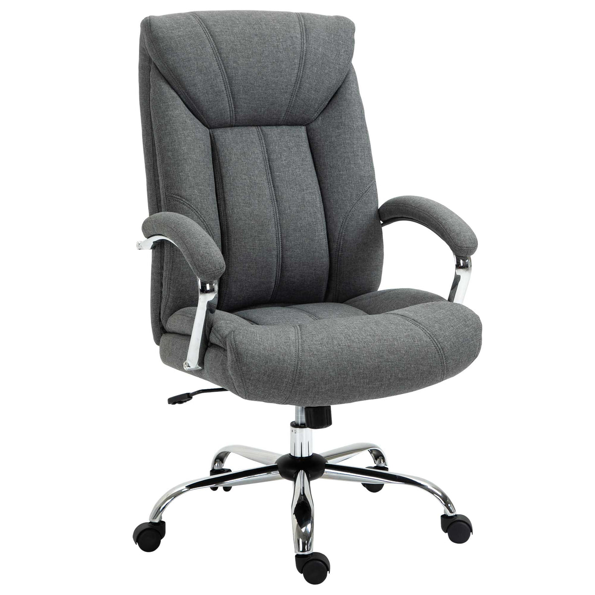 Fauteuil de bureau, chaise de bureau ergonomique, hauteur réglable, dossier haut, fonction de bascule, 65x78x118cm, gris-0