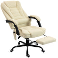 Fauteuil de bureau massant, chaise de bureau avec hauteur réglable, dossier inclinable et télécommande filaire, beige-0