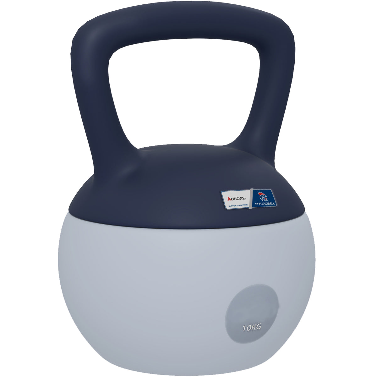 Kettlebell 10kg - haltère avec poignée antidérapante, gris et bleu-0