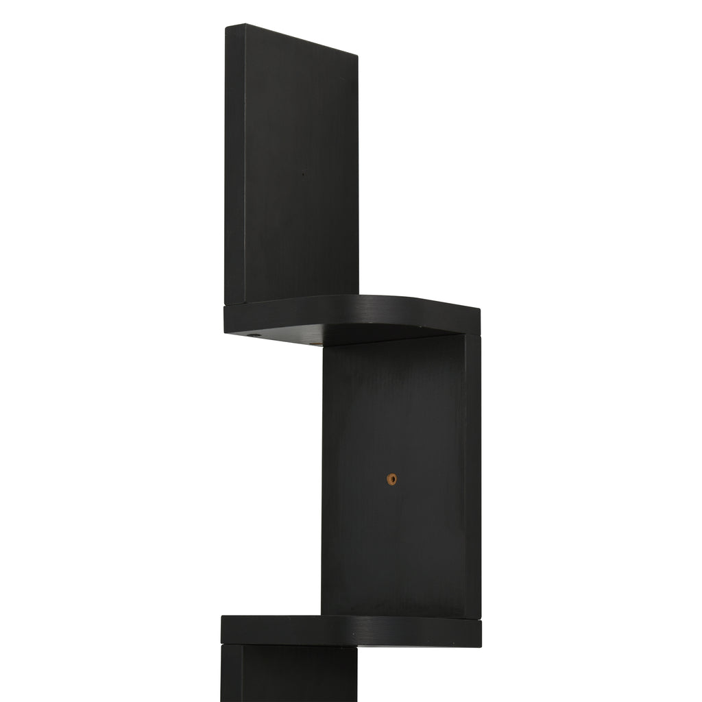Étagère d'angle Murale à 5 Niveaux Hauteur 120 cm Forme de Zigzag en Bois Noire-6