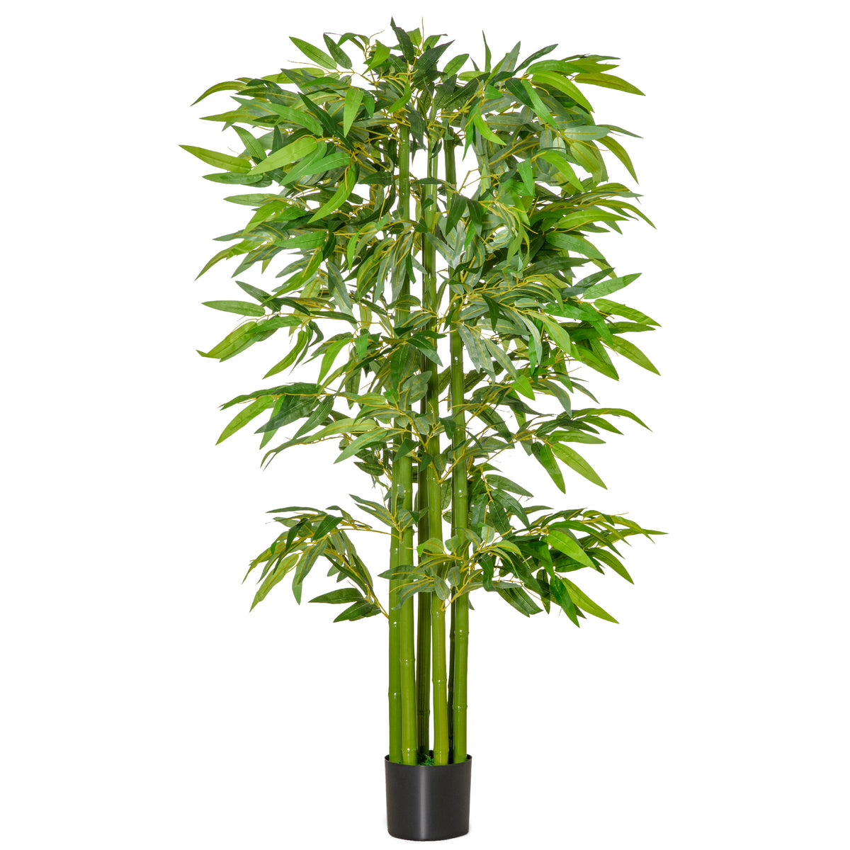 Bambou Artificiel XL 1,60H m 975 Feuilles denses réalistes Pot Inclus Noir Vert-0