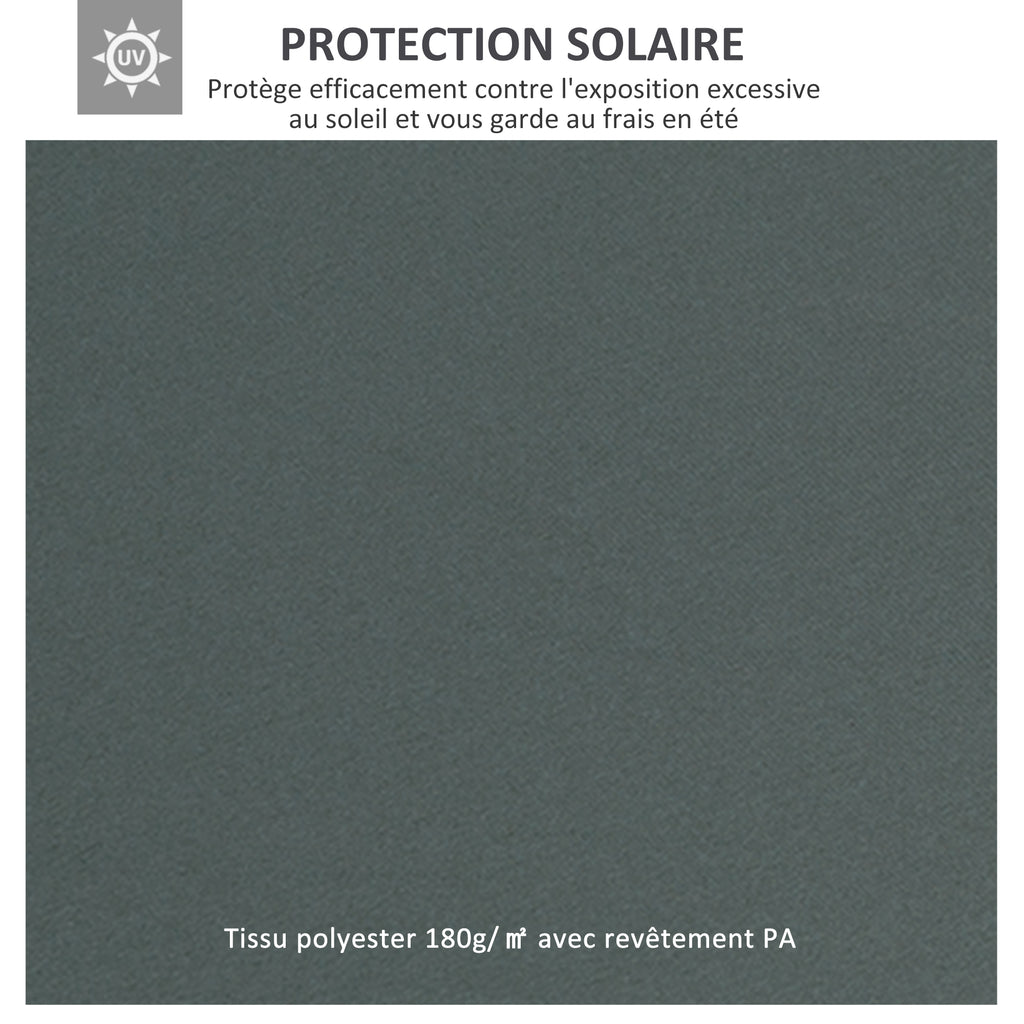 Toile de rechange pour pavillon tonnelle tente 3 x 4 m polyester haute densité 180 g/m² gris-4