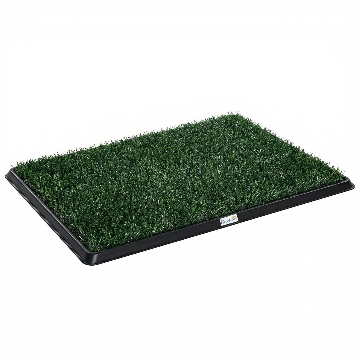 Toilette pour Chien Bac à Litière avec Tapis en Gazon Artificiel et Grille de Drainage PP Lavable 76x50 cm Noir-0