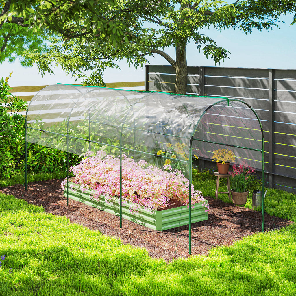 Serre de jardin serre à tomates 4 arceaux en acier bâche en PVC 4 x 1,2 x 1,7 m vert-7