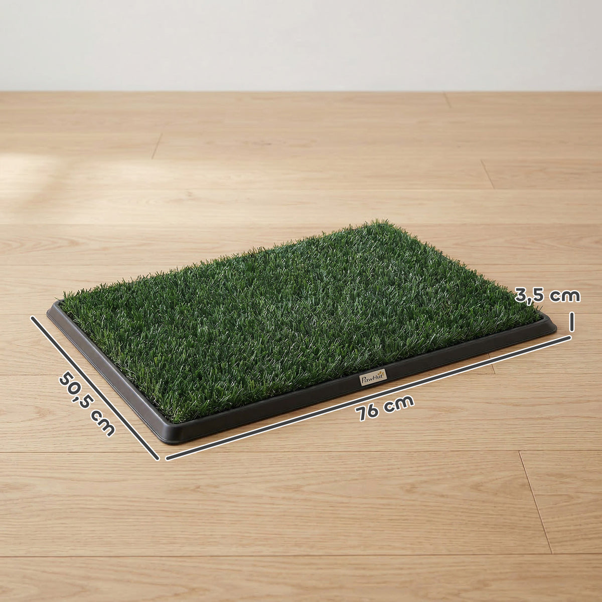 Toilette pour Chien Bac à Litière avec Tapis en Gazon Artificiel et Grille de Drainage PP Lavable 76x50 cm Noir-2