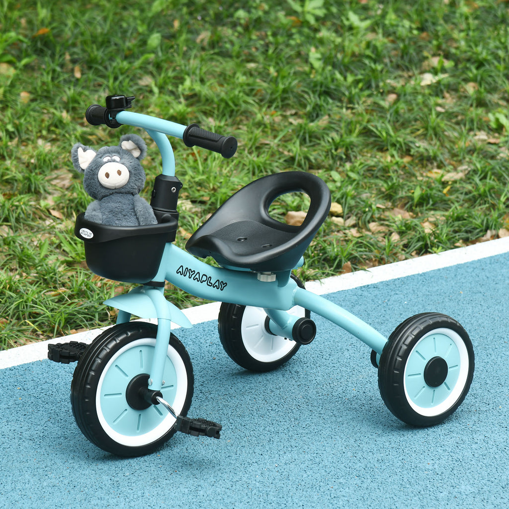 Tricycle enfants avec sonnette et panier selle réglable avec dossier - pour enfant de 2 à 5 ans bleu-9