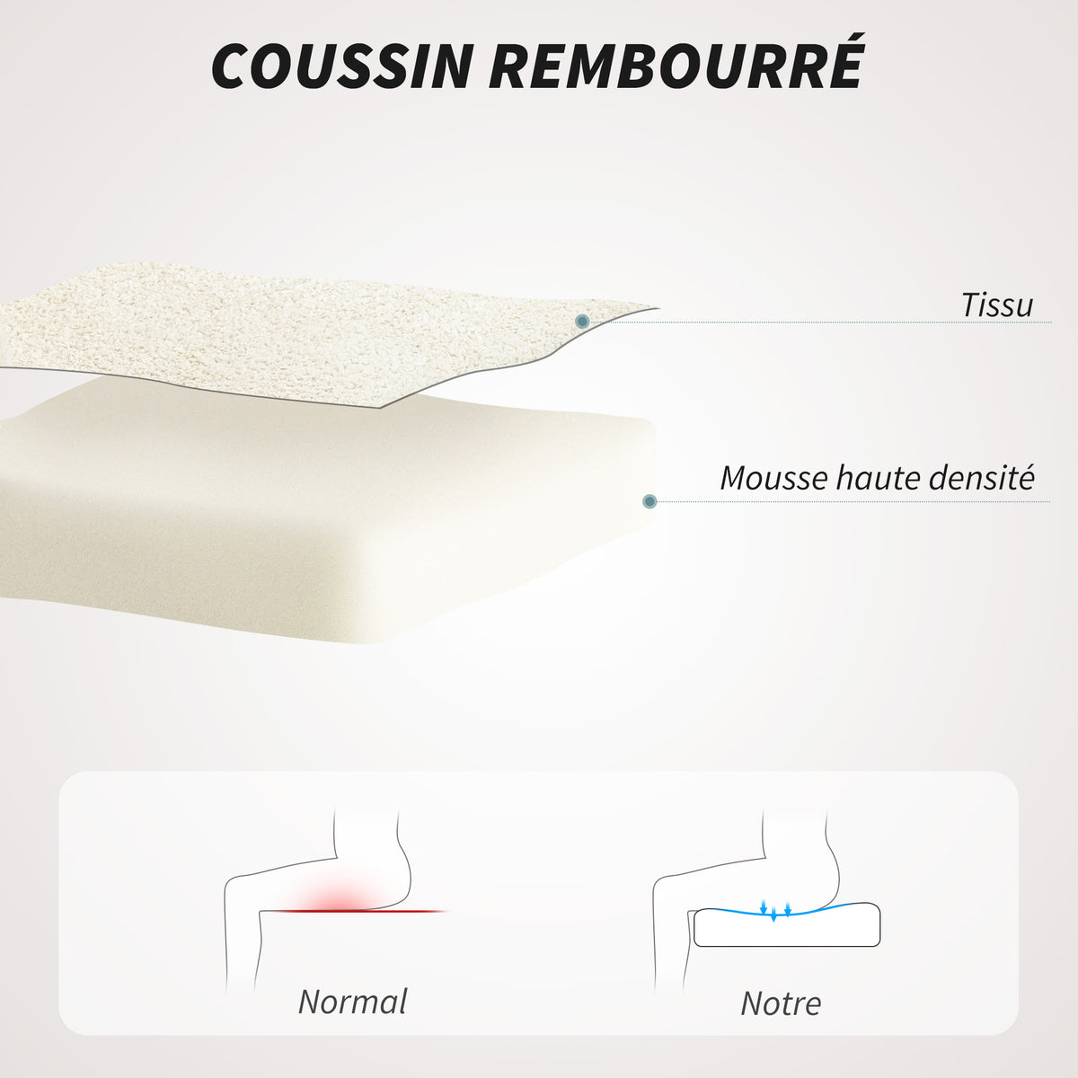Chaise de bureau, fauteuil de bureau ergonomique réglable en hauteur, siège pivotante, fonction de bascule, beige-4