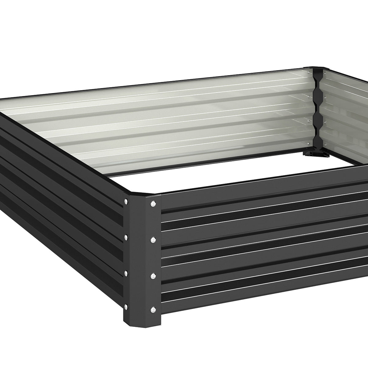 Carré potager de jardin acier galvanisée 120 x 120 x 30 cm gris-8