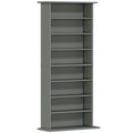 Rangements pour CD et DVD avec 8 compartiments et 6 étagères réglables, capacité max. 360 CD/185 DVD et Blu-ray, gris-0