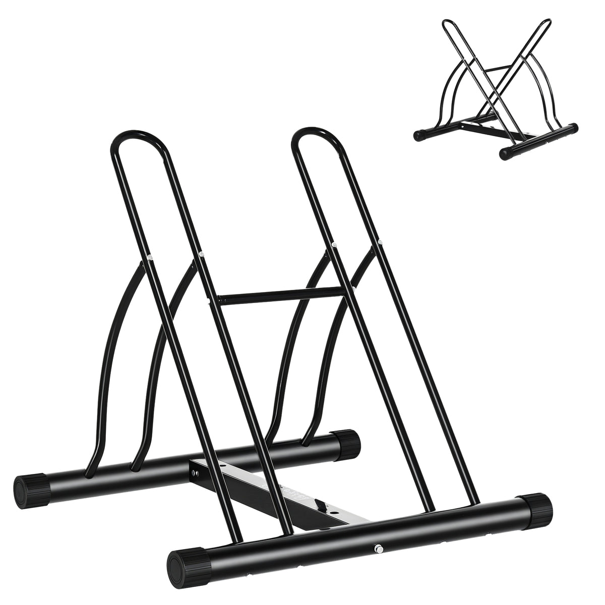 Râtelier 2 vélos modulable dim. 54L x 60l x 57H cm acier époxy noir-0