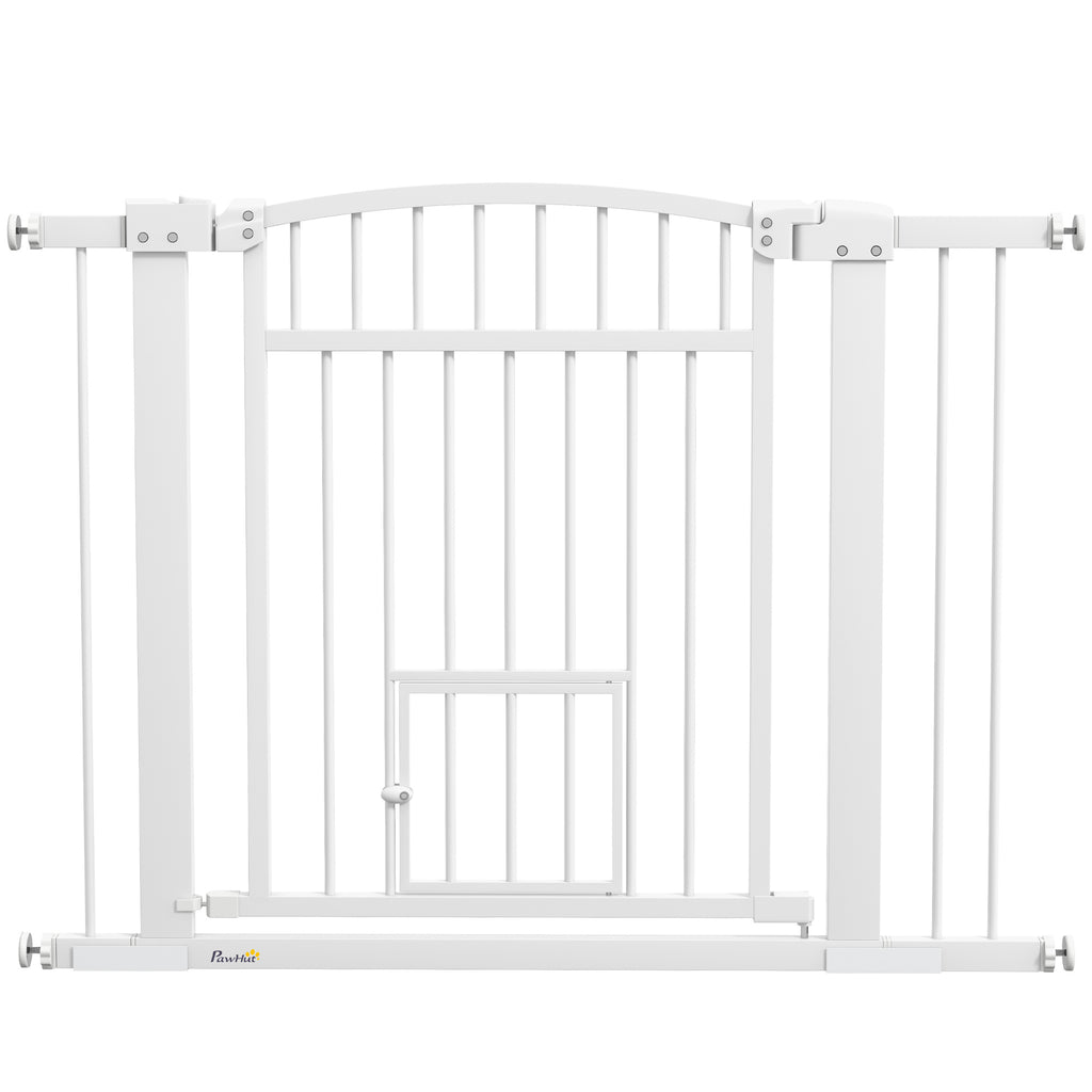 Barrière de sécurité chien système de double verrouillage montage par pression ou perçage largeur 76-104 cm blanc-0