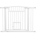 Barrière de sécurité chien système de double verrouillage montage par pression ou perçage largeur 76-104 cm blanc-0