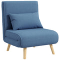 Fauteuil chauffeuse convertible 3 en 1 lit fauteuil lit 1 place dossier 5 positions en tissu avec coussin, bleu-0