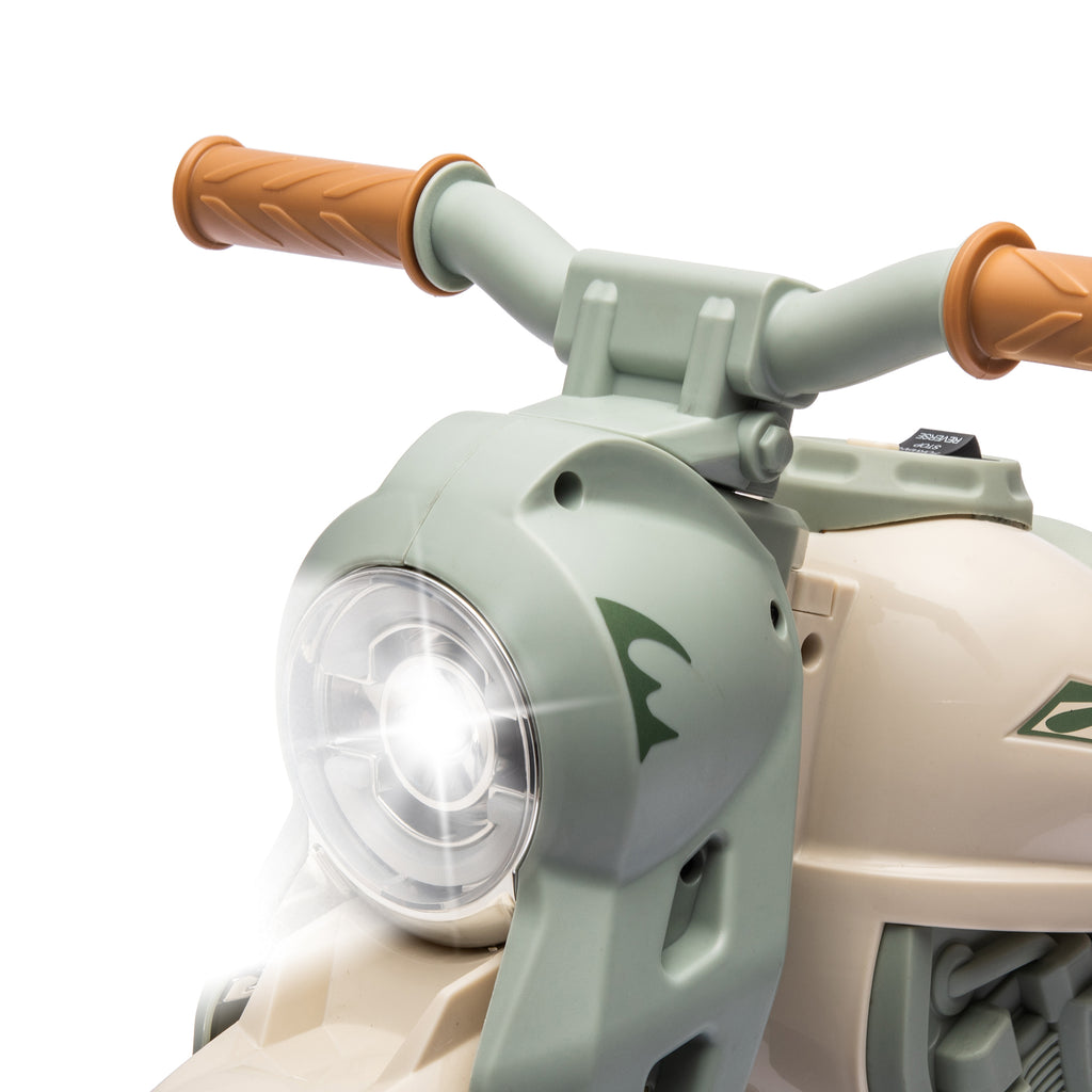Moto électrique enfants 2-5 ans, 3 roues, 6 V, 3 km/h, avec fonction de bulles, effets lumineux et sonores, blanc crème-8