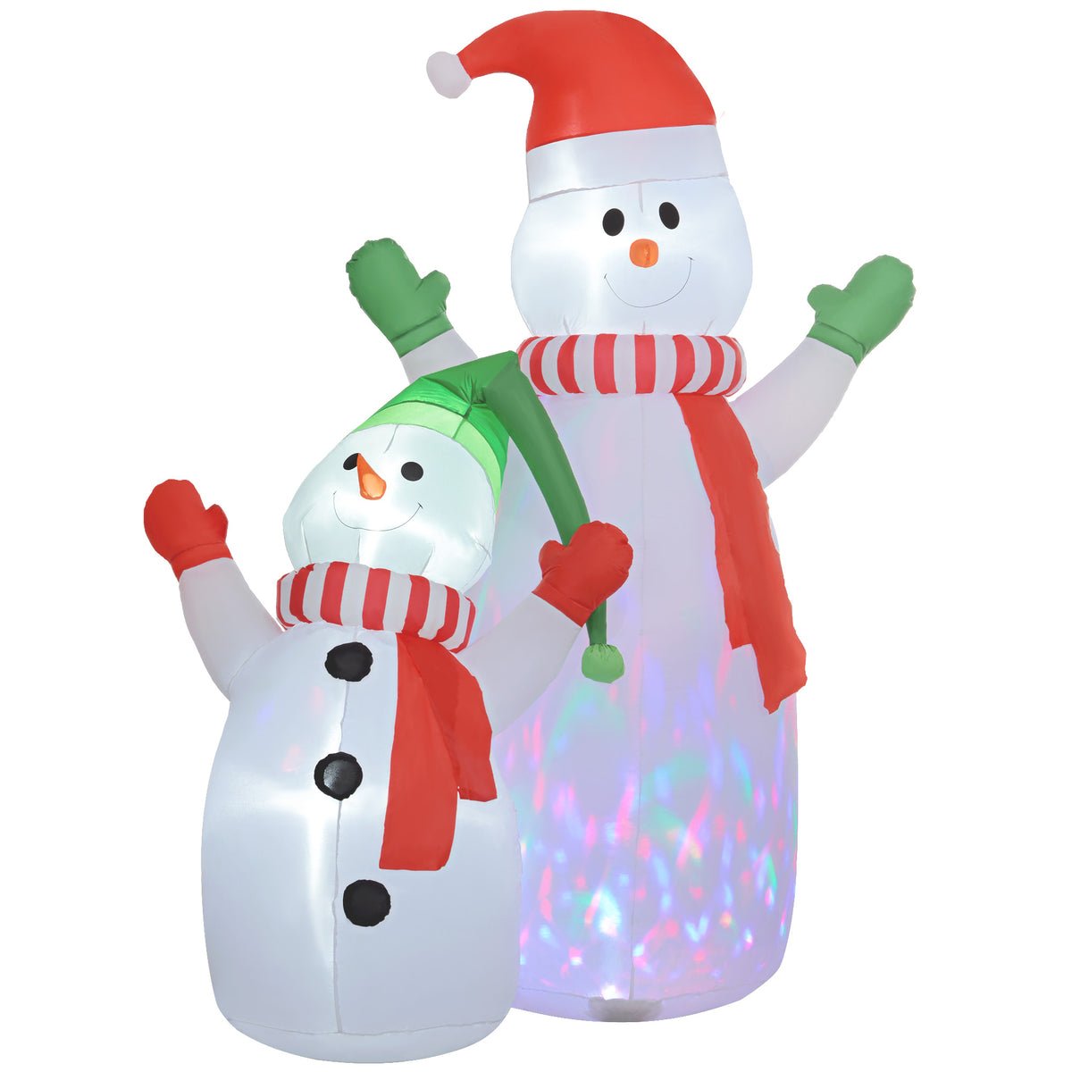 Bonhomme de neige gonflable de Noël, 240 cm, décoration gonflables de Noël avec lumières LED, blanc-0