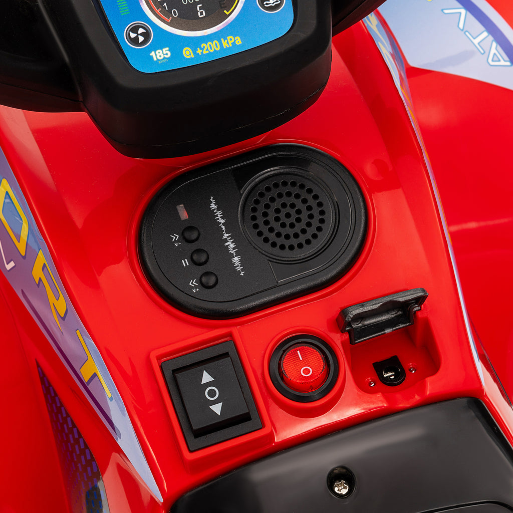 Quad électrique enfant 6V voiture électrique enfants vitesse de 2,5 km/h pour enfants 18-36 mois 71 x 40,5 x 45 cm rouge-7