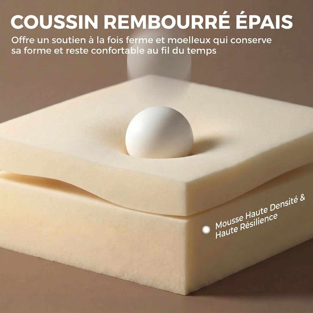 Chaise Bureau Ergonomique avec Accoudoirs Rabattables 5 Niveaux, Fauteuil de Bureau Inclinable en Tissu Teddy, Crème-4