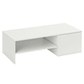 Table basse rectangulaire, table d'appoint plateau coulissant, rangement caché, étagère ouverte, 110 x 52 x 36 cm, blanc-0