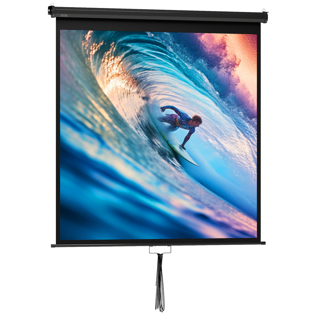 Écran de projection TV et Home Cinema de 85 Pouces vidéo projecteur 1:1 4K HD, 146L x 146H cm-0