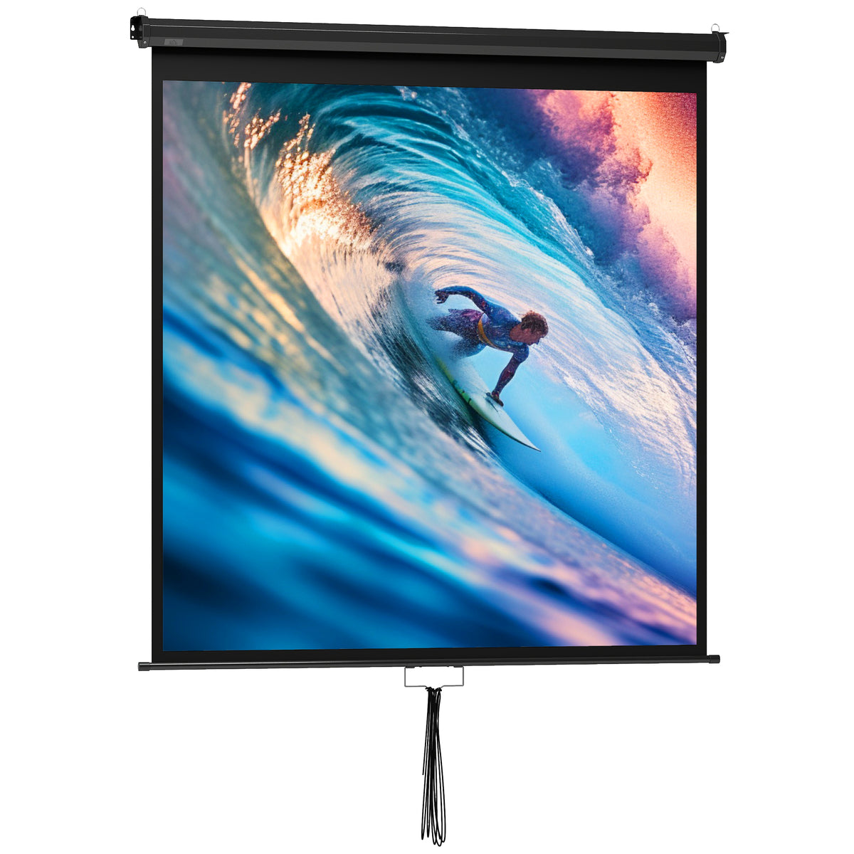 Écran de projection TV et Home Cinema de 85 Pouces vidéo projecteur 1:1 4K HD, 146L x 146H cm-0