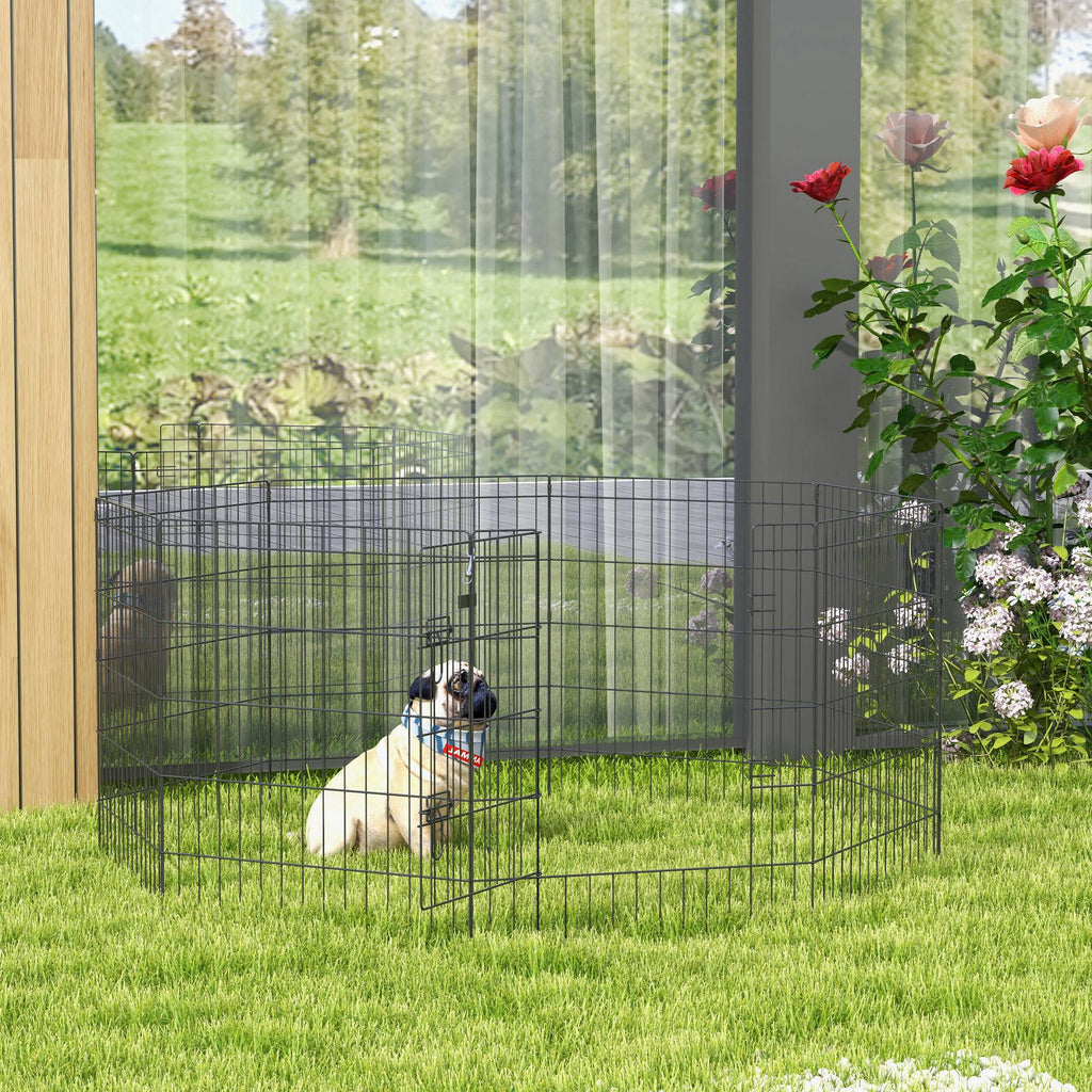 Parc enclos modulable pour chiens lapins rongeurs clôture pour petits animaux intérieur et extérieur 61 x 76 cm noir-9
