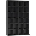 Meuble de rangement multimédia 456 CD/ 336 DVD - bibliothèque en bois avec étagères réglables, 89 x 130,5 cm, noir-0