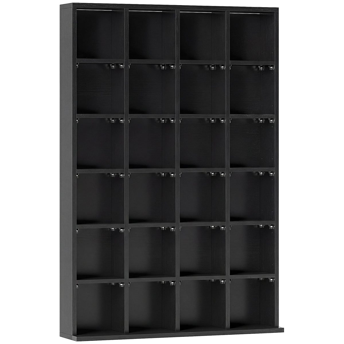Meuble de rangement multimédia 456 CD/ 336 DVD - bibliothèque en bois avec étagères réglables, 89 x 130,5 cm, noir-0