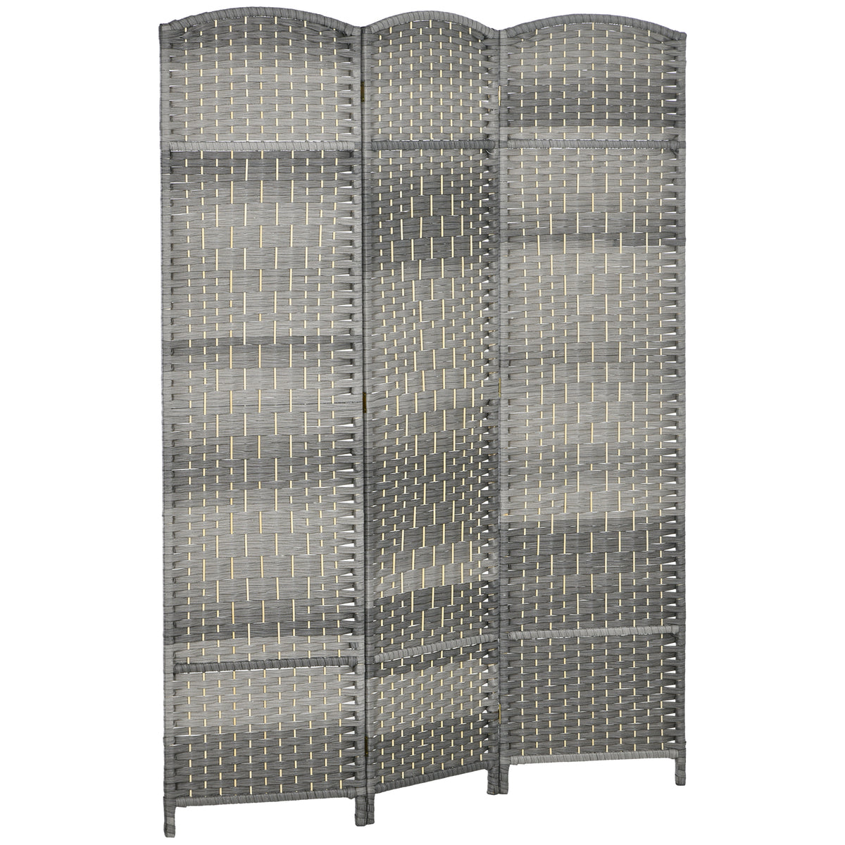 Paravent intérieur en bois 3 panneaux séparateur de pièce pliable pour salon chambre 135 x 180 cm gris-0